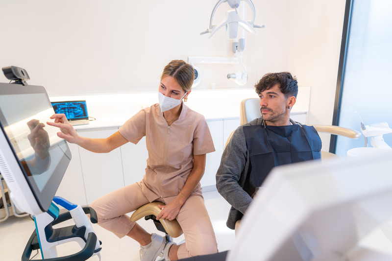 Patient smiling at their dental checkup